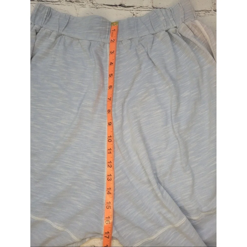 Free People Harem Pants Small Light Blue Drop Crotch Slub Knit Joggers Boho